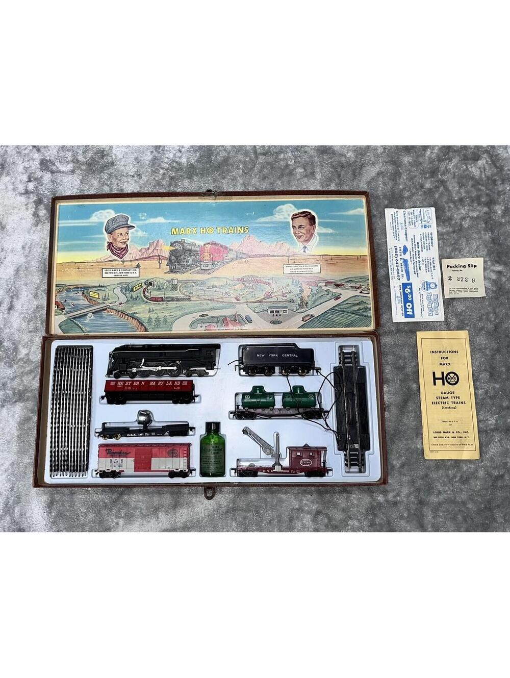 Vintage Marx HO Trains Electric Train Set Locomotive Org Box Instructions Manual